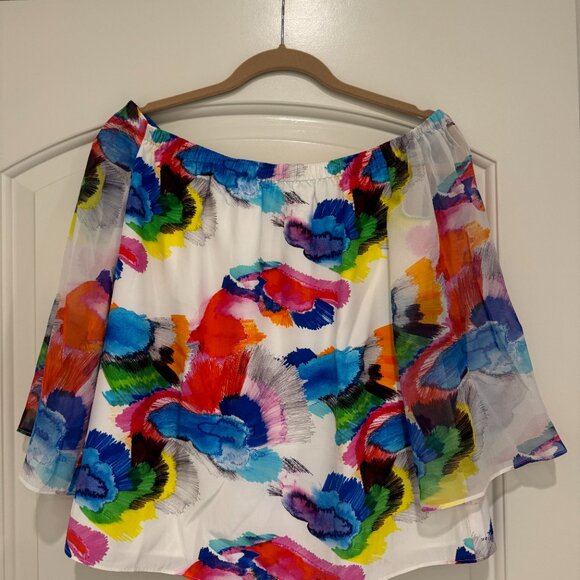 Floral Off The-Shoulder Marie Oliver Blouse, XS - Picture 3 of 3